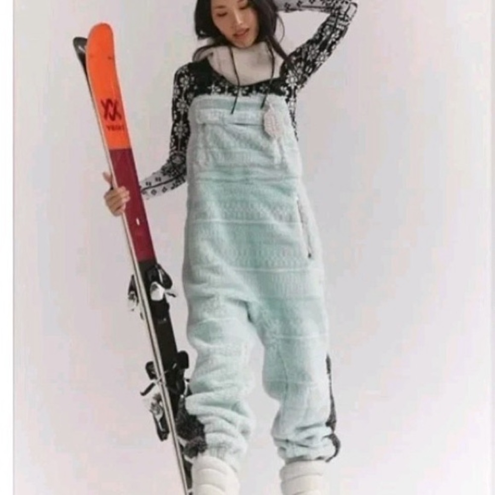 Free People Movement Hit the Slopes Soft Blue Overalls